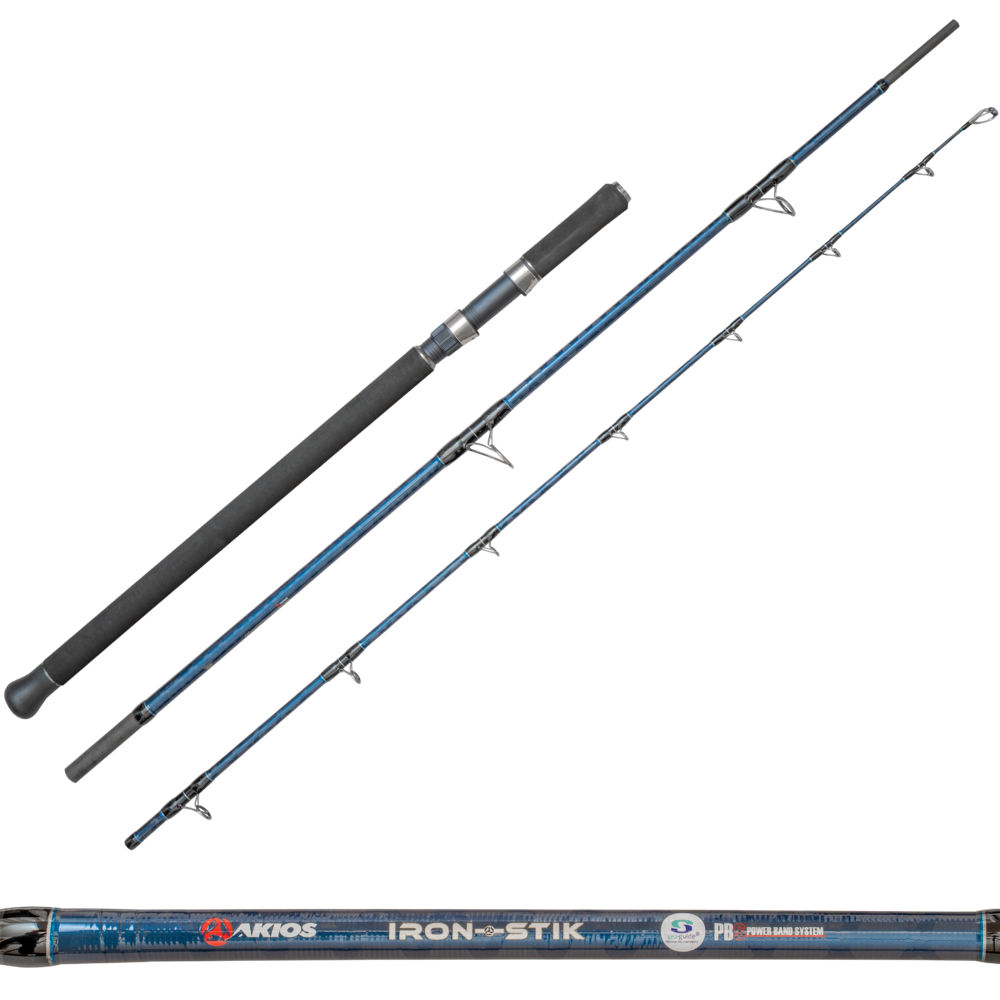 Akios IRON-STIK 3 Piece Lure and Bait 9ft 6" Sea Fishing Surf Rod Quick Delivery
