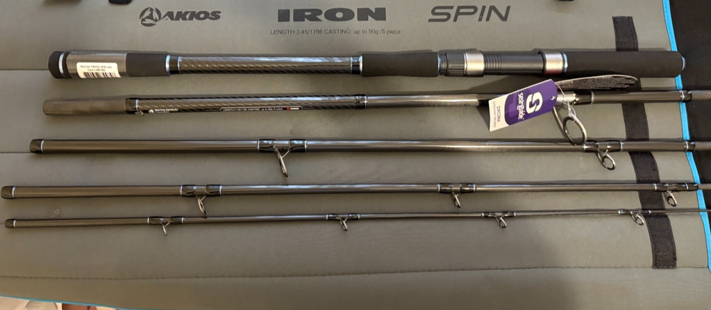 Akios IRONSPIN Long Cast 5 Piece Travel Lure Rod 90g 11FT 6" Quick Delivery
