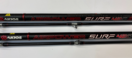 2x Pair AKIOS Airpower Surf 420 GTR 14ft 3-8oz Mint Sea Fishing Rod Quick Delive