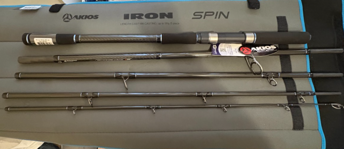 Akios IRONSPIN Long Cast 5 Piece Travel Lure Rod 90g 11FT 6" Quick Delivery