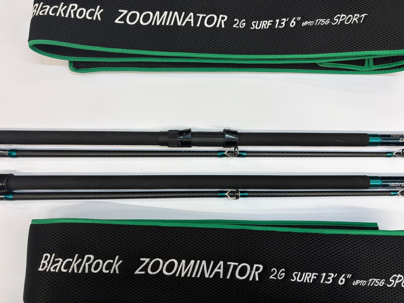 2x Pair Blackrock Zoominator 2G Surf 13ft 6" 3/6oz Sport Brand Sea Fishing Rod