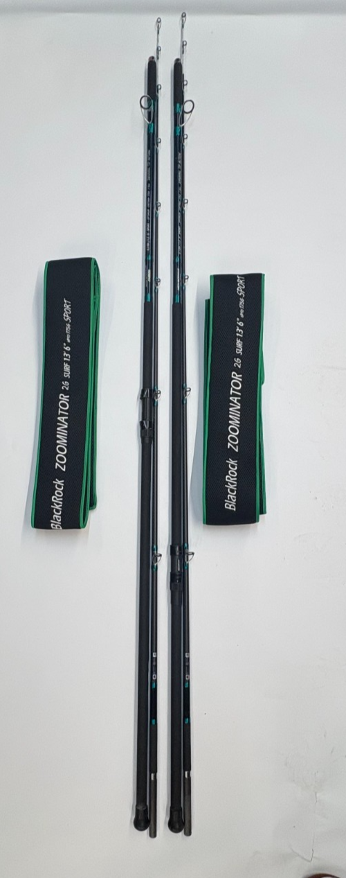 2x Pair Blackrock Zoominator 2G Surf 13ft 6" 3/6oz Sport Brand Sea Fishing Rod