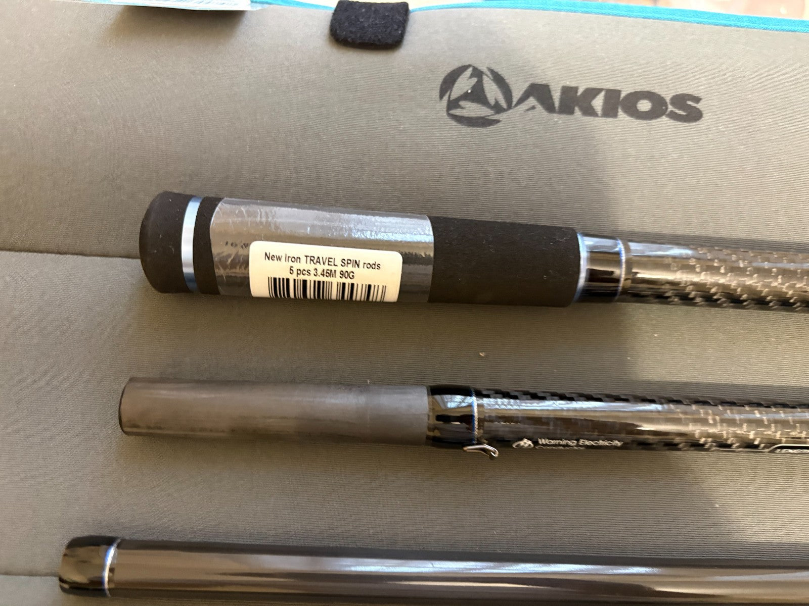 Akios IRONSPIN Long Cast 5 Piece Travel Lure Rod 90g 11FT 6" Quick Delivery