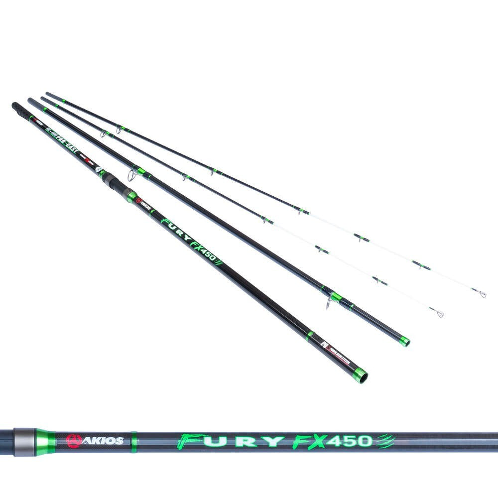 2x Pair Akios FURY FX450 TT Two Tip 15ft Sea Fishing Surf Rod Quick Delivery