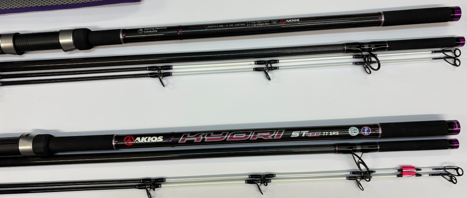 2x PAIR AKIOS Kyori ST 435 TT SRS 14ft 5" Great Sea Fishing Rod Quick Delivery