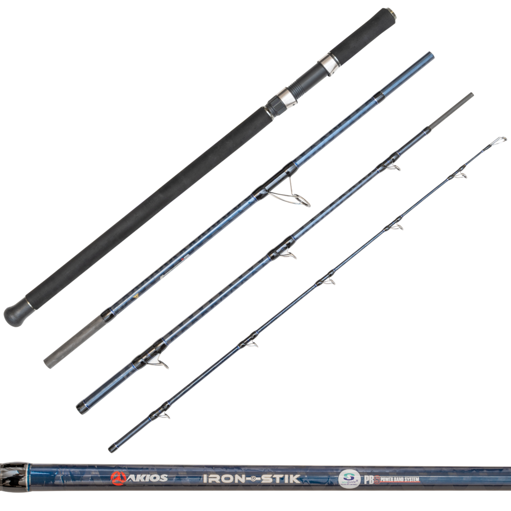 Akios IRON-STIK 4 Piece Lure and Bait 9ft 6" Sea Fishing Surf Rod Quick Delivery