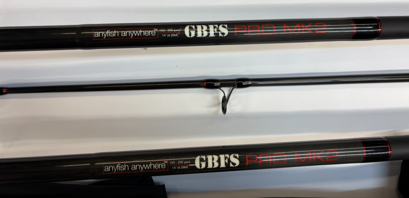 2x Pair Anyfish Anywhere GBFS PRO MK2 14ft" 5-7oz Mint Sea Fishing Rod Quick Pos