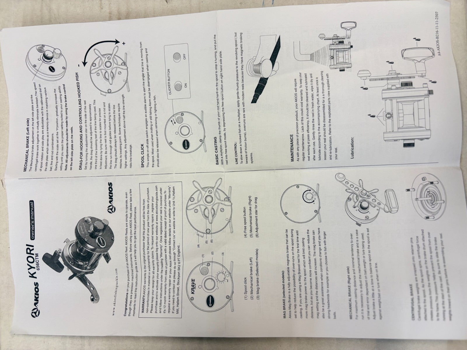 Akios Kyori 656 CTM Gun Smoke Purple Mutiplier Sea Fishing Reel Quick Delivery