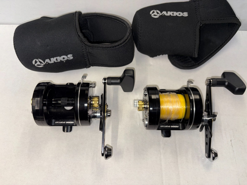 2x Pair Akios Shuttle 656 STR KURO LEFT HAND SEA Fishing Reel Quick Delivery