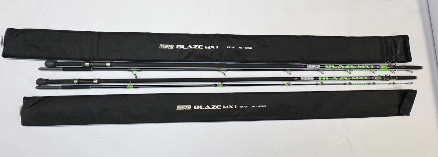2x *Pair TronixPro Blaze MXI 13FT 2-5o Light Sea FISHING Rod Mint Quick Delivery