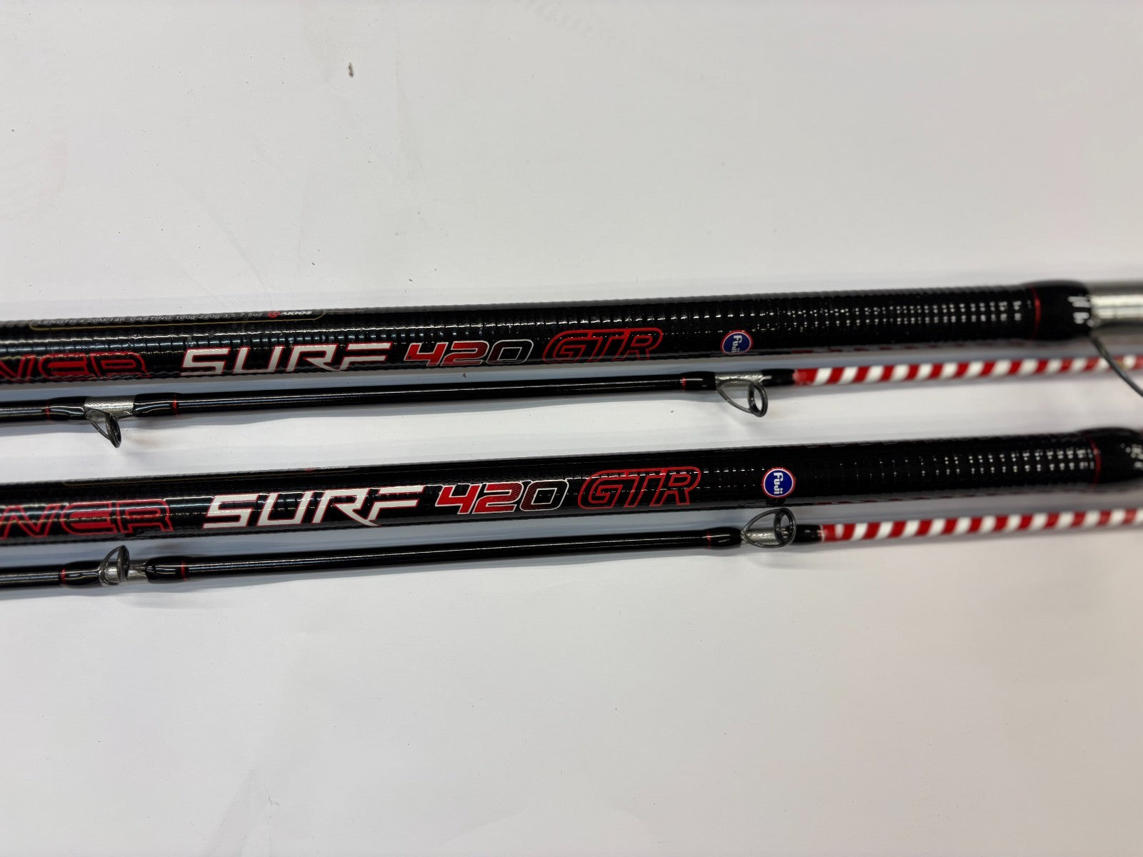 2x Pair AKIOS Airpower Surf 420 GTR 14ft 3-8oz Mint Sea Fishing Rod Quick Delive