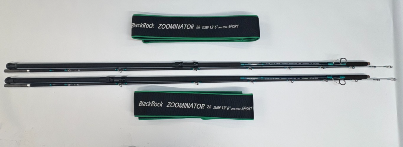 2x Pair Blackrock Zoominator 2G Surf 13ft 6" 3/6oz Sport Brand Sea Fishing Rod