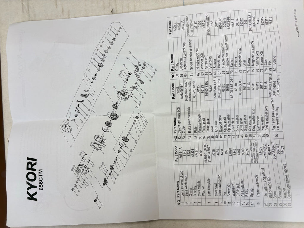 Akios Kyori 656 CTM Gun Smoke Purple Mutiplier Sea Fishing Reel Quick Delivery